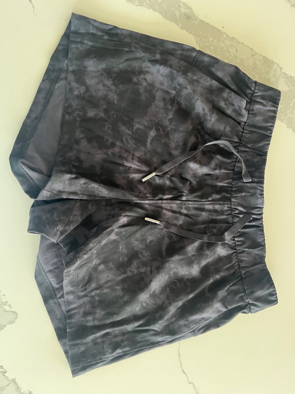 Black Tie-Dye Athletic Shorts